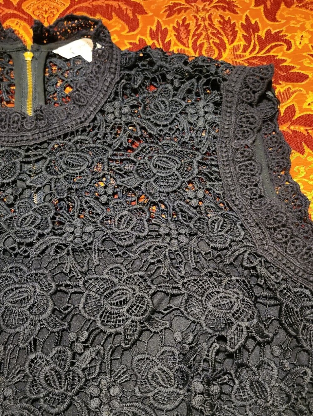 NWT Nanette Lepore Lace Crochet Sleeveless Camisole, Dark Navy, XL - Picture 4 of 13